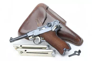 SOLD - Excellent 1936 Mauser Luger Rig - Two Matching Magazines