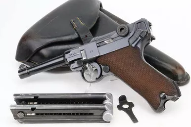 SOLD - Excellent 1938 Navy Mauser Luger Rig - Matching Magazine