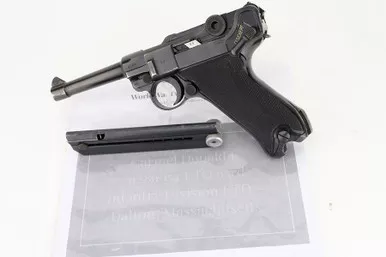SOLD - Excellent 1941 "Black Widow" Mauser Luger - Matching Mag & Attribution
