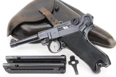 SOLD - Excellent 1942 "Black Widow" Mauser Luger Rig - BYF 42 (9927l - 29855)
