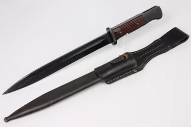 SOLD - Excellent - 1944 K98 Bayonet - Matching Scabbard with Frog