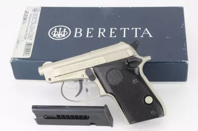SOLD - Excellent, Boxed Beretta Mod. 21A Bobcat - Inox / Satin Nickel