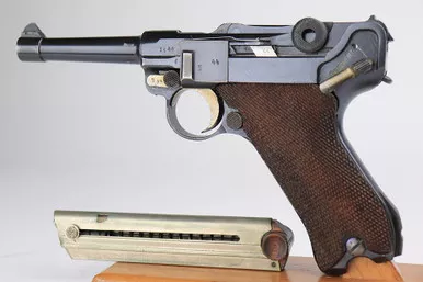 SOLD - Excellent Police Erfurt Luger - Matching Magazine