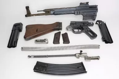 SOLD - Excellent STG-44 Parts Kit w/ Live Barrel - Saw Cut