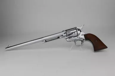 SOLD - Extremely Rare, 12", Nickel Colt Buntline Special Revolver Early 2nd Gen 1958 mfg