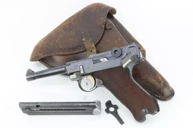 SOLD - First-Variation 1937 Mauser Luger Rig - Matching Magazine