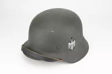 SOLD - German M35 Heer Double Decal Helmet