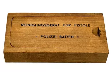 SOLD - German Police Pistol Cleaning Kit With Wood Box