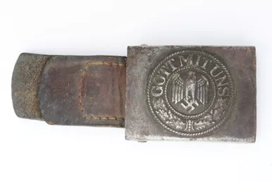SOLD - Gott Mit Uns- Heer Enlisted Buckle with Tab (Field Gray)