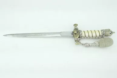 SOLD - Ivory Handled Imperial German Navy Dagger with Hangers & Portepee