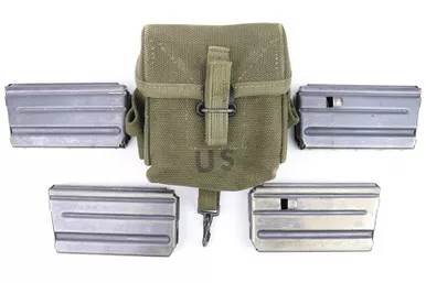 SOLD - M16 Canvas Mag Pouch with 4 Magazines