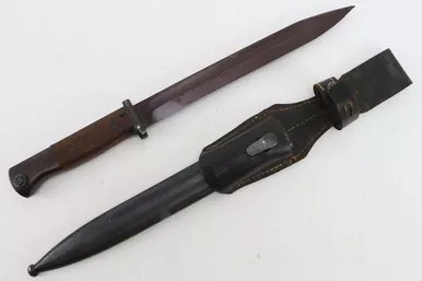 SOLD - Minty 1942 K98 Bayonet - Matching Scabbard With Frog (022724-6)