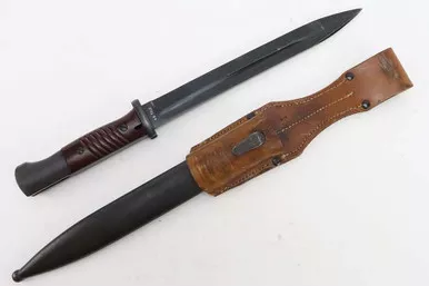 SOLD - Minty 1943 K98 Bayonet - Matching Scabbard With Frog