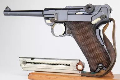 SOLD - Minty DWM 1906 Swiss Luger Rig - Cross In Shield