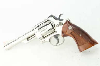 SOLD - Minty, Nickel Smith & Wesson Model 57 Revolver - .41 Magnum
