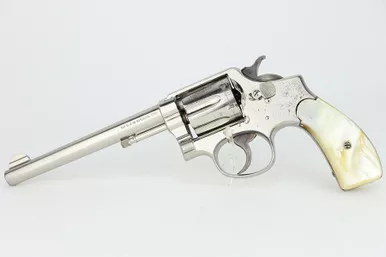 SOLD - Nickel S&W M1899 Revolver - Pearl Grips