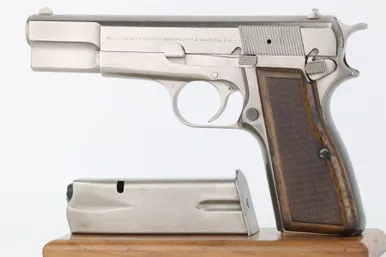 SOLD - Nickeled FN Browning Hi Power - 9mm