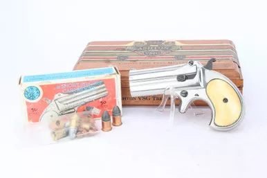 SOLD - Nickeled Remington .41 Rimfire Derringer - Ivory Grips