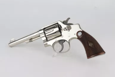 SOLD - Nickeled S&W .38 M&P Model 1905 Revolver - 4th Change
