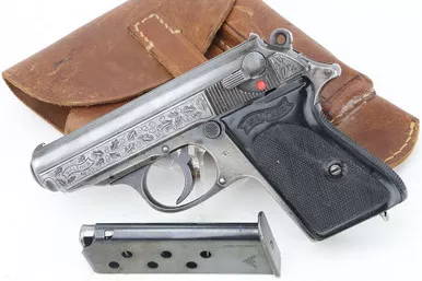 SOLD - Police Eagle/C Walther PPK Rig - Engraved Slide