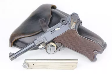 SOLD - Rare 1937 Krieghoff Luger Rig - Matching Magazine