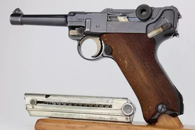 SOLD - Rare DWM Double Date Police Luger - Matching Magazine (5929n - 25910)