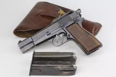 SOLD - Rare, Early Nazi FN Browning High Power Rig - Slotted Frame