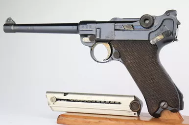 SOLD - Rare, Excellent DWM Model 1908 Navy Luger - Unit Marked