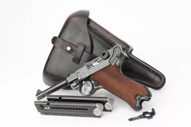 SOLD - Rare, Excellent Police Divert 1939 Mauser Luger - Two Matching Magazines & Tool