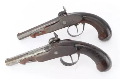 SOLD - Rare, One-of-a-Kind Conrad Horn Dueling Percussion Pistols