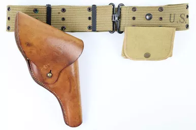 SOLD - S&W Victory Revolver Holster, Ammo Pouch, Belt