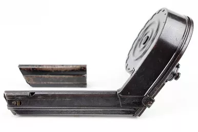 SOLD - Snail Drum Luger Magazine with Dust Cover (083123-1)