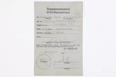 SOLD - SS Service Identification Card - Disposition Force