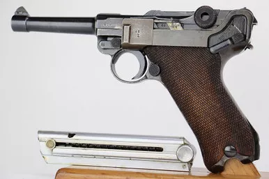 SOLD - Super Rare Police Mauser Banner Luger - Eagle/F