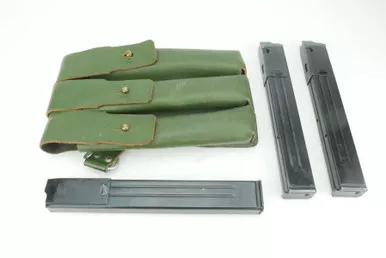 SOLD - Three WWII MP40 Magazines with Pouch