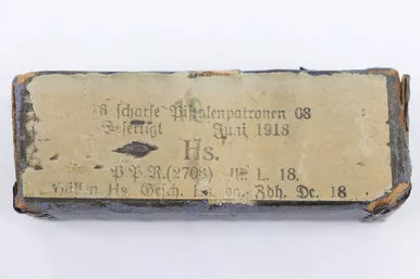 SOLD - Unopened Box of WW1 9mm Ammunition