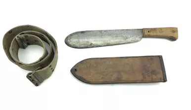SOLD - USMC Bolo Machete with Sheath & Belt (SW012624-02(Ohio))