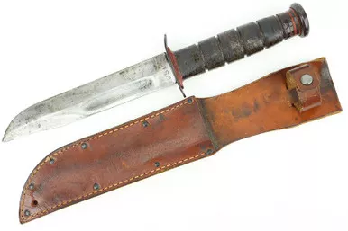 SOLD - USMC KA-BAR with Early Red Spacers