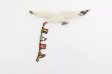 SOLD - Vintage Plastic Brooch with Flag Pins