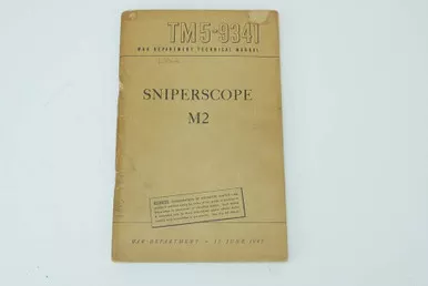 SOLD - WW2 Sniperscope M2 Manual