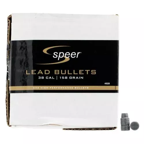 Speer 4628 Handgun 38 Cal .358 158 gr Lead Semi Wad Cutter Hollow Point 500 Per Box