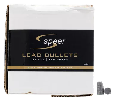Speer Lead Handgun Bullets .38/.357 Caliber (.358 Diameter) 158 Grain LSWC Box of 500