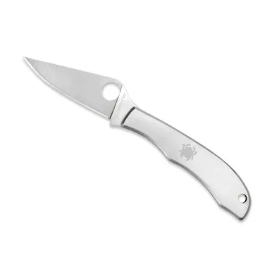 Spyderco HoneyBee Pocket Knife 1.625" Drop Point 3Cr13 Satin Blade Stainless Steel Handle Gray