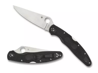 Spyderco Police 4 Lightweight Pocket Knife 4.39" Drop Point VG-10 Stainless Steel Blade FRN Handle Black