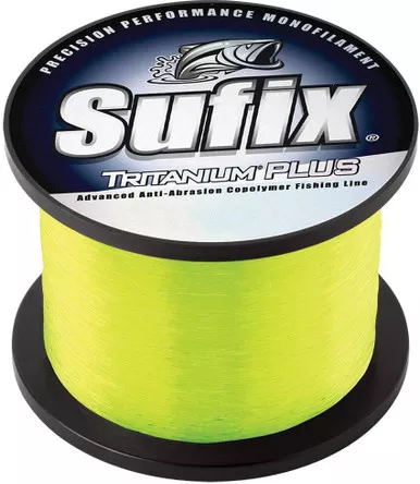 Sufix Tritanium Plus Fishing Line, 14 LB, 4395 YDS, Chartreuse - 696-214CH