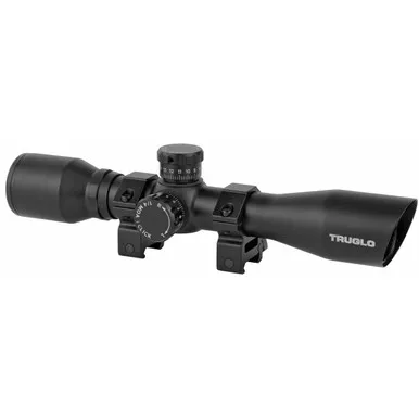 Truglo Tru-Brite Xtreme 4x32mm Compact Tactical Rifle Scope with Rings Matte Black
