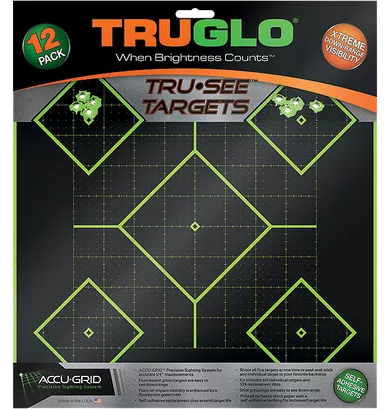 Truglo Tru-See Self-Adhesive Targets 12x12 Green 12-Pack