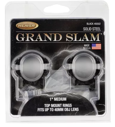 Weaver Grand Slam 1" Medium Scope Rings Black