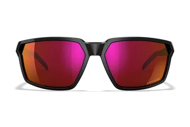 Wiley X Men's Sierra Sunglasses Gloss Black Frame Red Mirror Lens