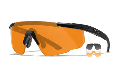 Wiley X Saber Advanced Sunglasses Smoke Gray/Clear/Light Rust Lens Polycarbonate Matte Black Frame